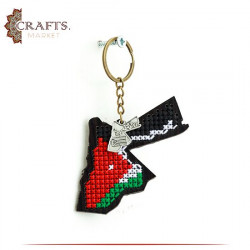 Hand-Embroidery Keychain Jordan Map Design