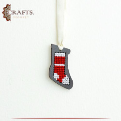 Hand-embroidered Santa Claus Pouch pendant