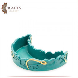 Handcrafted Duo-Color Clay Serving Plate with Crescent Design 