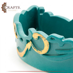 Handcrafted Duo-Color Clay Serving Plate with Crescent Design 