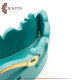 Handcrafted Duo-Color Clay Serving Plate with Crescent Design Handcrafted Duo-Color Clay Serving Plate with Crescent Design