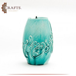 Handcrafted Turquoise Clay Incense Burner Waterfall Backflow