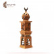 Handmade Brown Clay Candle Holder with Minaret Design Handmade Brown Clay Candle Holder with Minaret Design