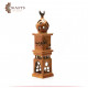 Handmade Brown Clay Candle Holder with Minaret Design Handmade Brown Clay Candle Holder with Minaret Design
