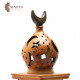 Handmade Brown Clay Candle Holder with Minaret Design Handmade Brown Clay Candle Holder with Minaret Design