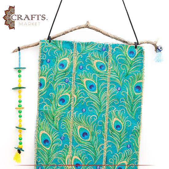 Handmade Multi-Color Wooden Wall Art in Evil Eye design