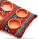 Handmade Multi-Color Serving Plates set with a Thermal Pad with a Heritage design, 5 pieces