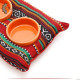 Handmade Multi-Color Serving Plates set with a Thermal Pad with a Heritage design, 3 pieces Handmade Multi-Color Serving Plates set with a Thermal Pad with a Heritage design, 3 pieces