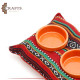 Handmade Multi-Color Serving Plates set with a Thermal Pad with a Heritage design, 3 pieces Handmade Multi-Color Serving Plates set with a Thermal Pad with a Heritage design, 3 pieces