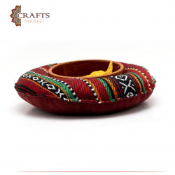 Handmade Fabric Thermal Pillow with Rounded Pottery Plate