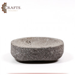 Handmade Grey Basalt Large Round Bowl 