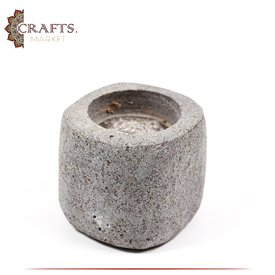 Handmade Grey Basalt Candlestick Handmade Grey Basalt Candlestick