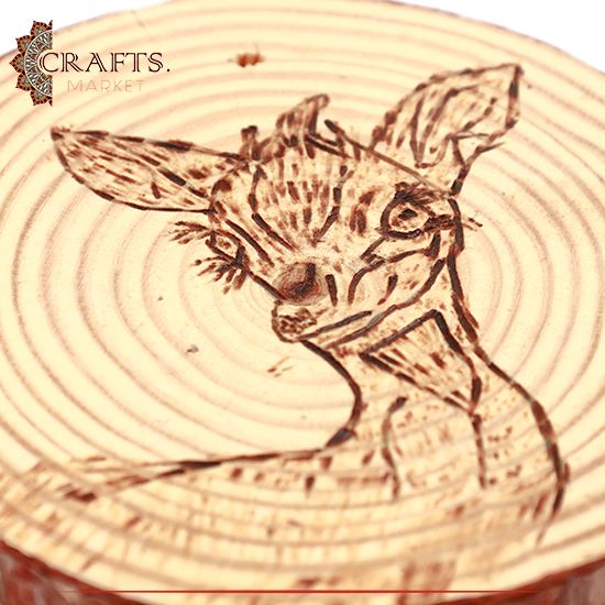 Wooden Pyrography Art Deer Design Wooden Pyrography Art Deer Design
