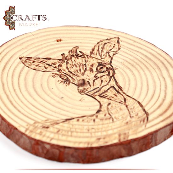 Wooden Pyrography Art Deer Design Wooden Pyrography Art Deer Design