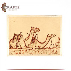 Wooden Pyrography Art  Camels  Design Wall Hanging