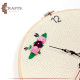 Handcrafted Beige Fabric Wall Clock Decorated with embroidery