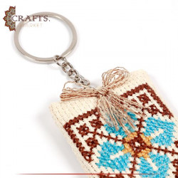 Handmade Multi-Color Embroidered Key Chain