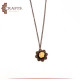 Brass Metal Necklace with a Hand-embroidered Pendant Yellow Rose design Brass Metal Necklace with a Hand-embroidered Pendant Yellow Rose design