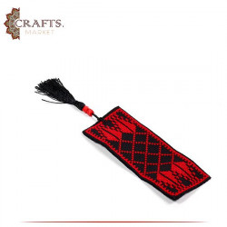Handmade-Embroidered Black Book Mark