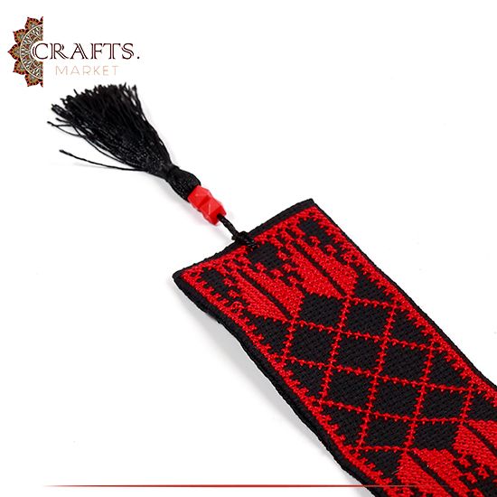 Handmade-Embroidered Black Book Mark