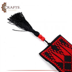 Handmade-Embroidered Black Book Mark