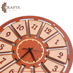 Handcrafted Brown Wooden Wall Clock 