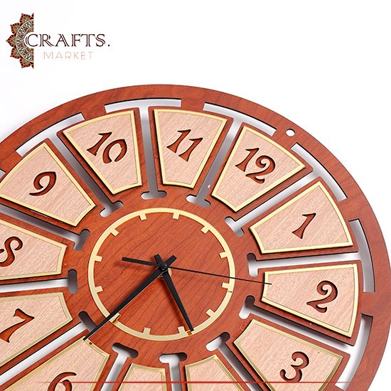 Handcrafted Brown Wooden Wall Clock 
