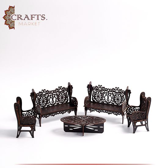 Handmade Dark Brown Wooden Table Décor Set, 5PCS Handmade Dark Brown Wooden Table Décor Set, 5PCS