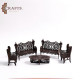 Handmade Dark Brown Wooden Table Décor Set, 5PCS Handmade Dark Brown Wooden Table Décor Set, 5PCS