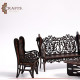 Handmade Dark Brown Wooden Table Décor Set, 5PCS Handmade Dark Brown Wooden Table Décor Set, 5PCS