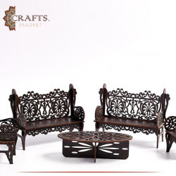 Handmade Dark Brown Wooden Table Décor Set, 5PCS