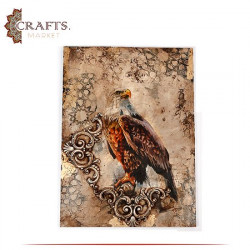 Handmade Multi-Color Drawing Eagle Design Wall Art
