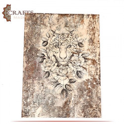 Handmade Multi Color Drawing Tiger Design Wall Art