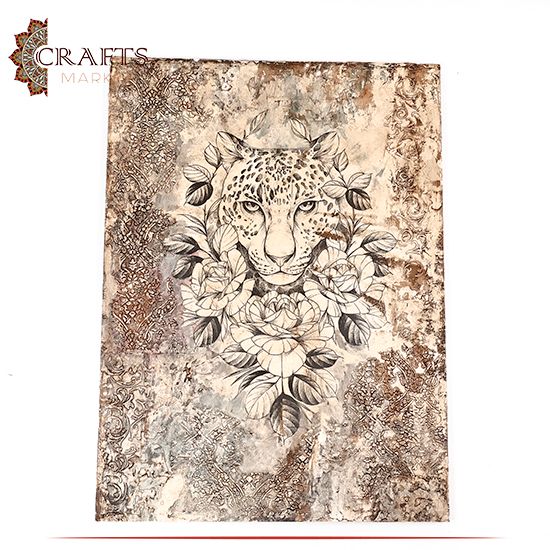 Handmade Multi Color Drawing Tiger Design Wall Art Handmade Multi Color Drawing Tiger Design Wall Art