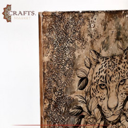 Handmade Multi Color Drawing Tiger Design Wall Art