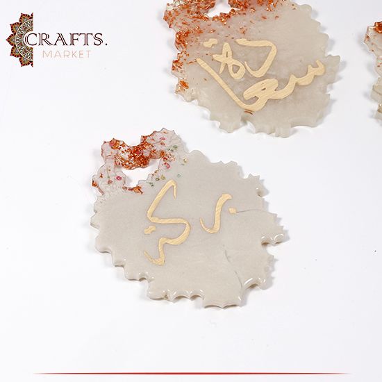 Handmade Multi Color Resin Coaster Set, 3PCS