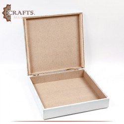 Handmade White Wooden Box in Arctica design