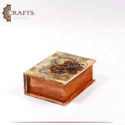 Handmade Wooden Box with a Book Design