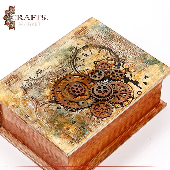 Handmade Wooden Box with a Book Design Handmade Wooden Box with a Book Design