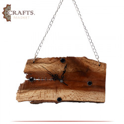 Handcrafted Brown Natural Wooden Wall Clock 