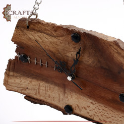 Handcrafted Brown Natural Wooden Wall Clock 