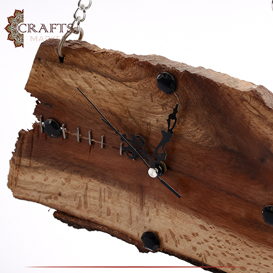 Handcrafted Brown Natural Wooden Wall Clock Handcrafted Brown Natural Wooden Wall Clock