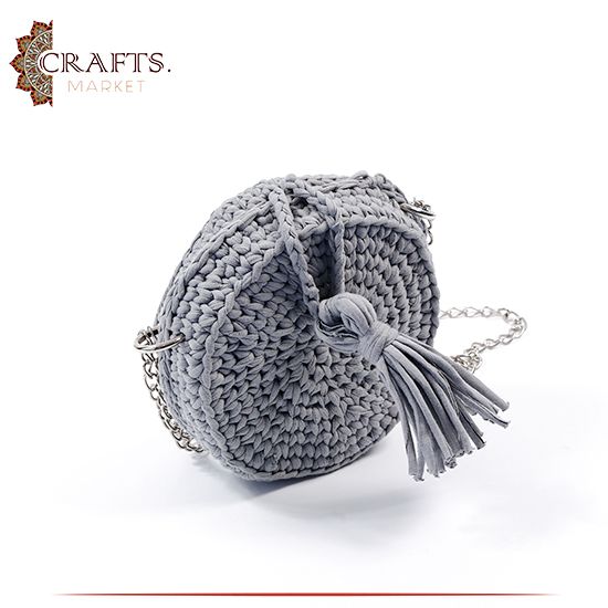 Handmade Grey Crochet Women Shoulder Bag Handmade Grey Crochet Women Shoulder Bag