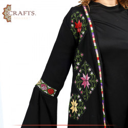 Handmade Black Linen Women Abaya 