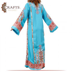 Handmade Blue Fabric Women Traditional Dress 