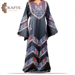 Handmade Gray Fabric Women Traditional Dress 