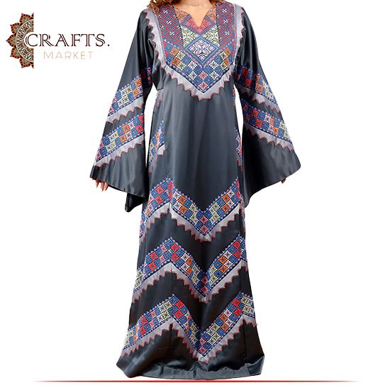 Handmade Gray Fabric Women Traditional Dress Handmade Gray Fabric Women Traditional Dress