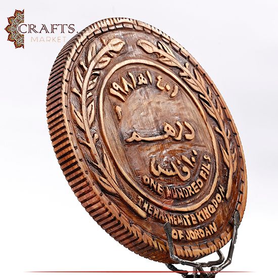 Handmade Wooden Figure Table Décor in a Coin design Handmade Wooden Figure Table Décor in a Coin design