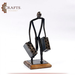 Handmade Metal Figure Table Décor in a Brick Worker design