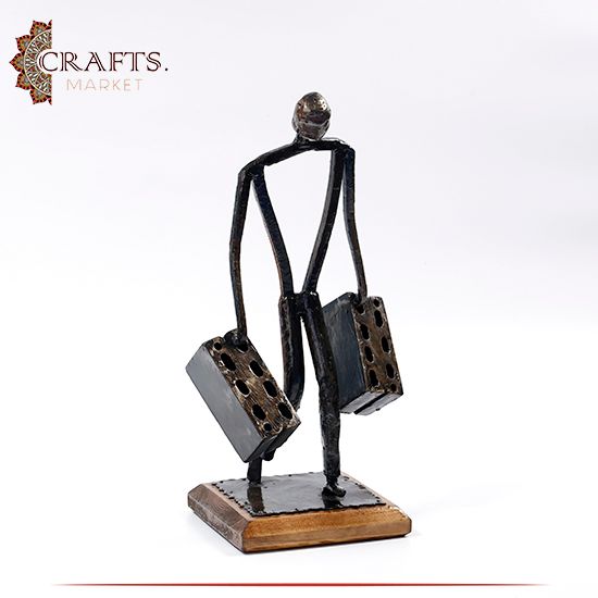 Handmade Metal Figure Table Décor in a Brick Worker design Handmade Metal Figure Table Décor in a Brick Worker design